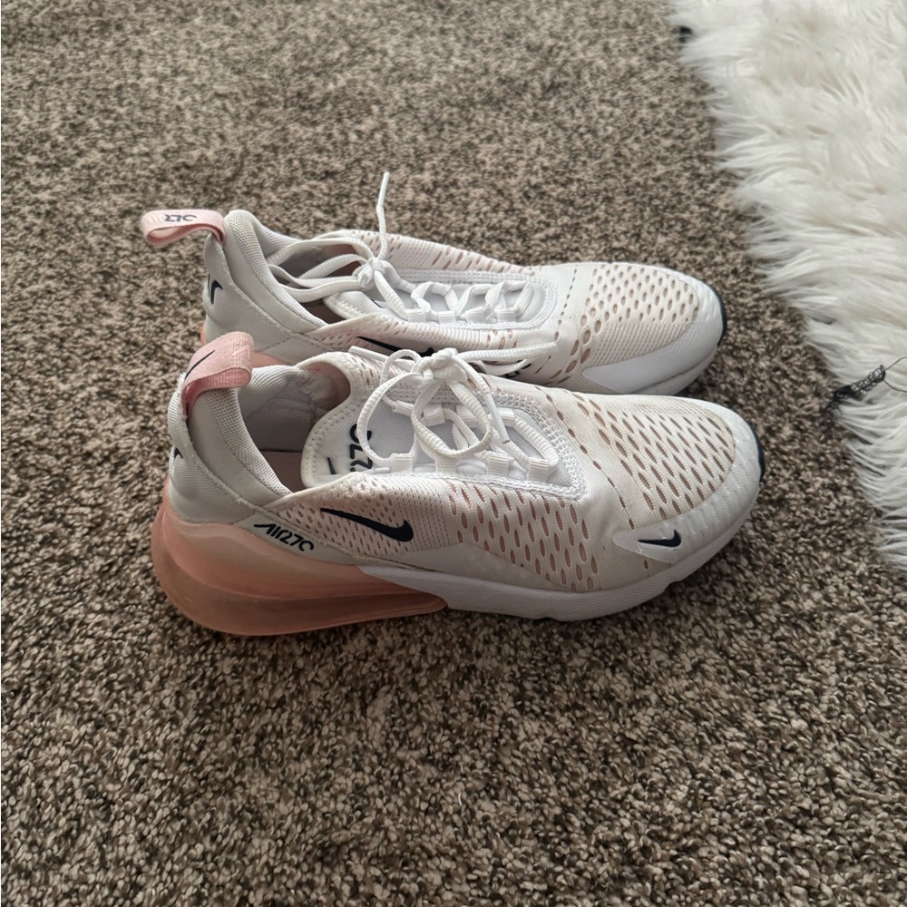 Nike Air Max 270 White and Pink Sneakers